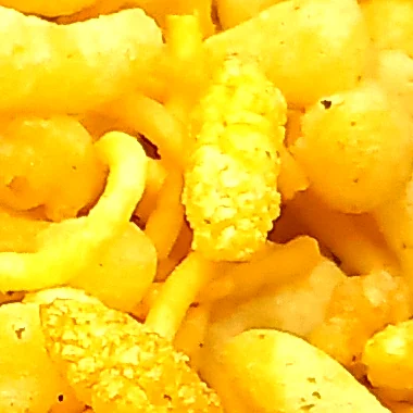 Close-up of crisp flattened rice flakes