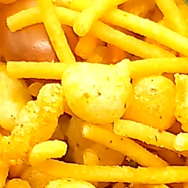 Close-up of crunchy boondi pearls